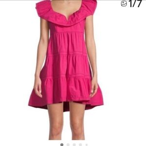 SAYLOR "KARALYN Fuchsia Tiered Mini Dress